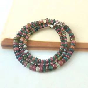 925 Sterling Silver Natural Multi Tourmaline Beads Necklace Handmade Jewelry1075 - Picture 1 of 6