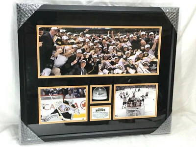 Boston Bruins 2011 Stanley Cup Champions jogo usado água gelada foto emoldurada  - Imagem 1 de 4