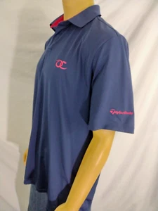 Ralph Lauren RLX GOLF POLO SHIRT SS Mens Navy Blue Magenta TaylorMade Stretch - Picture 1 of 9
