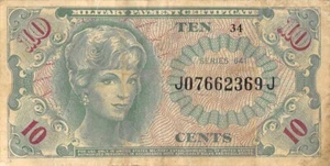 USA / MPC 10 Cents 1964 Series 641 Plate # 34 Circulated Banknote III - Picture 1 of 2