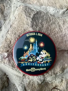 Walt Disney World BUTTON 45th ANNIVERSARY Oct.1 2016 Mickey Magic Kingdom (5) - Picture 1 of 5