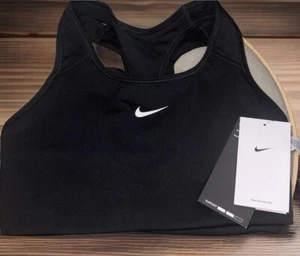 Nike Dri Fit Swoosh Racerback Sports Bra Girls Size M Black New With Tags - Picture 1 of 2