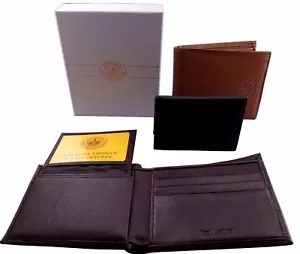 Cartera de cuero genuino para hombre 2 en 1 ID Oyster tarjetero de viaje caja de regalo-RFID - Imagen 1 de 15