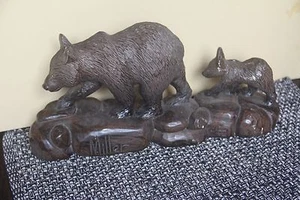 AUSTIN SCULPTURE VINTAGE BEAR 1998 CUB FIGURINE RUSTIC CABIN LODGE DECOR WESTERN - Picture 1 of 10
