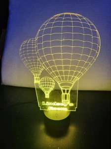 Personalisierte 3D LED Heißluftballonlampe/Licht - 16 Farben und Fernbedienung - Bild 1 von 12