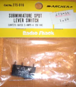 ARCHER # 275-016 SUBMINIATURE SPOT LEVER SWITCH MIP - Picture 1 of 1