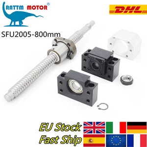 【ES】CNC Tool Anti-Backlash Ball Screw RM2005 SFU2005 L=800mm+Nut housing+BKBF15 - Foto 1 di 11