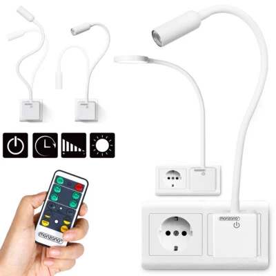 MONZANA Steckerlampe Schreibtischlampe Steckdosenlampe LED Steckerleuchte Touch dimmbar