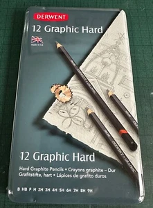Derwent 34213 Graphic B-9H Hard Graphite Pencils Professional Quality 12 pack - Picture 1 of 1
