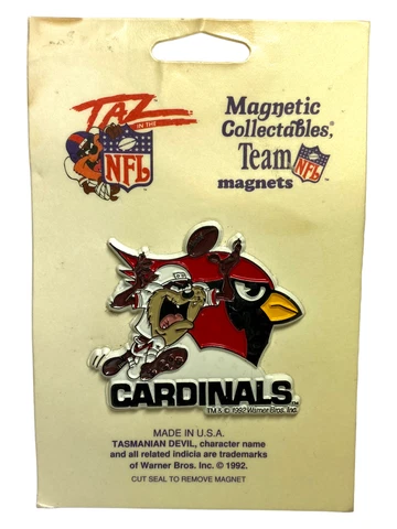 TAZ ARIZONA CARDINALS LOONEY TUNES Vintage NFL Football MAGNET Standings Board Cover