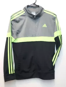 Chaqueta de pista de rendimiento de rendimiento Adidas para niños 3 rayas verde neón a rayas completa ANCHA 14/16 - Imagen 1 de 9