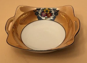 NORITAKE M Ware Decorative Dish / Hand Painted Orange with Floral Accents - Picture 1 of 7