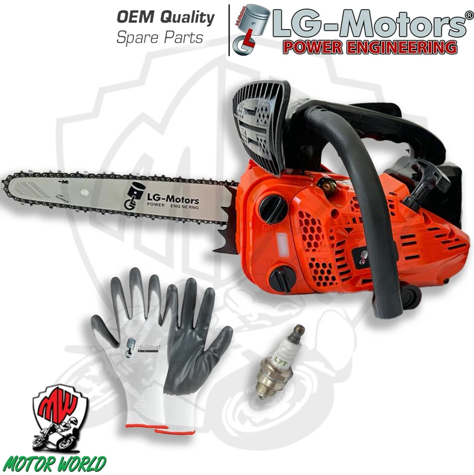 LG-MOTORS POWER ENIGEERING MOTOSEGA DA POTATURA PICCOLA LEGGERA 25 CC 0,9 KW LAMA BARRA CARVING PASSO 1/4