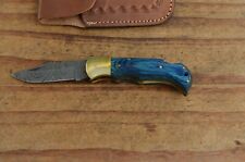 damascus custom made folding pocket knife From The Eagle Collection U2324