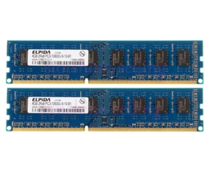 2X 4GB Elpida 4GB 2Rx8 PC3-10600 DDR3 1333Mhz 1.5V RAM Memory 1.5V Desktop DIMM) - Bild 1 von 6