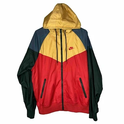 Chaqueta con Capucha Nike Windrunner Resistente al Agua Amarillo Rojo Verde Para Hombre Talla Mediana Foto 1 de 4