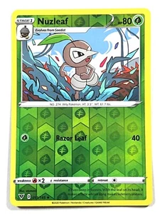 Nuzleaf 011/185 Reverse Holo Uncommon Vivid Voltage Pokemon - Picture 1 of 4