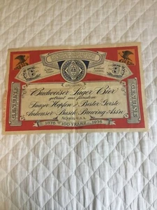 Budweiser 1876-1976 Centennial Large Label 20 x 13 W 1976 Graffiti Left Bottom - Bild 1 von 8