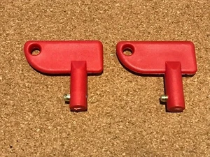 2 x Red Electric Cut Off / Isolator Switch Motorhome Caravan Motor Mover Key - Picture 1 of 1