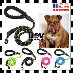 For Large Dog Puppy Walking Hiking Lead Rope Leash Reflective Training Pads UU - Picture 1 of 8