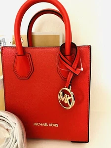 MICHAEL KORS Mini Mercer Bag Crossbody Orange Detachable Strap $348US New - Picture 1 of 16