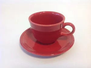 Homer Laughlin FIESTA WARE Scarlet Coffee Tea Cup & Saucer - Picture 1 of 7