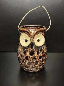 Beautiful 6 1/4" Tea-Light Candle Owl Lantern with Handle - Picture 1 of 11