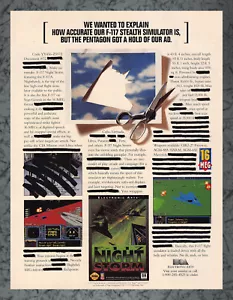 Pubblicità Stampa F-117 Night Storm Sega Genesis Vintage Art A 1994 - Foto 1 di 1