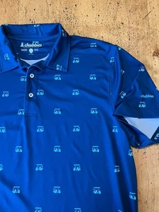 Polo Chubbies uomo grande blu performance golf cart stampa all over golf - Foto 1 di 7
