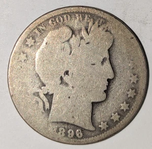 1896-O Barber Silber Half Dollar 50c BHD8 - Bild 1 von 2