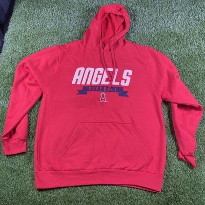 Los Angles Angles Stitches Hoodie Mens Large Red Sweatshirt Mlb Baseball  - Image 1 of 4