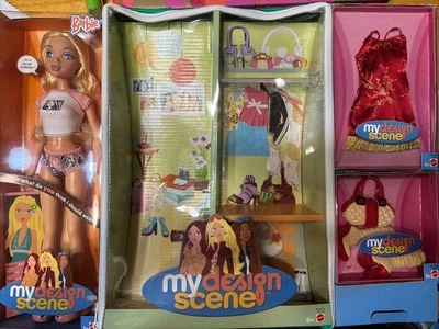 2004 Mattel My Design Scene Barbie doll Closet outfits NEW Case Hangers - Image 1 of 4