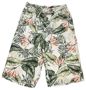 RD & KOKO Damen Größe 1X Caprihose Cropped Hose weites Bein tropisch Leinen elastisch - Bild 1 von 5