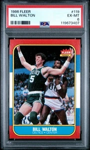 1986 Fleer Bill Walton #119 Boston Celtics HOF PSA EX-MT 6 - Picture 1 of 2