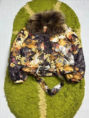Chaqueta acolchada Just Cavalli para mujer con estampado floral y cuello de piel - talla 38 Foto 1 de 4