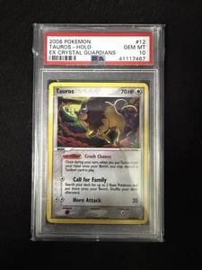POKEMON EX CRYSTAL GUARDIANS TAUROS #12 HOLO FOIL CARD PSA 10 GEM MINT - Picture 1 of 2