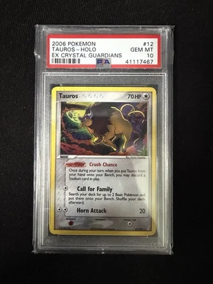 POKEMON EX CRYSTAL GUARDIANS TAUROS #12 HOLO FOIL CARD PSA 10 GEM MINT - Image 1 of 2