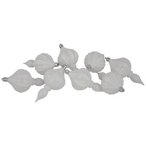 Northlight 8ct White Shatterproof Finial Christmas Ornaments, 4.75" - Picture 1 of 5