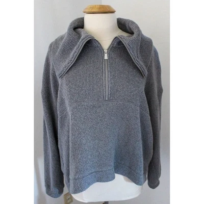 Sudadera Sweaty Betty XL Gris Boucle Media Cremallera Pullover Suéter Chal Cuello Foto 1 de 4