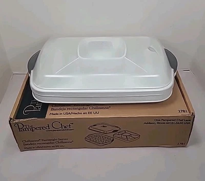 PAMPERED CHEF Chillzanne Egg Veggie Rectangle Server Tray #2781 Holiday Party - Image 1 of 4