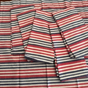 SET OF 6 Pier 1 Red White Blue Striped PATRIOTIC Napkins Americana July 4 - Picture 1 of 6
