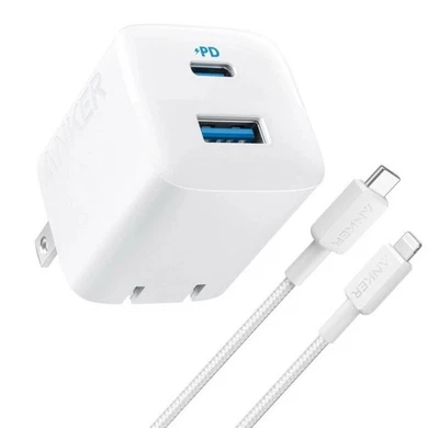 Anker 2-Port 33W Wall Charger w/ MFi-Certified Lightning to USB-C Cable - Image 1 of 4