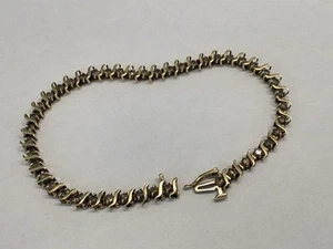 10ct Gold Champagne Diamond Tennis Bracelet - Picture 1 of 4