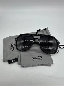 SOJOS Retro Square Polarisierte Pilotenbrille Damen Vintage Style Schwarz - Bild 1 von 4