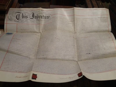 (B5) 1876 Vellum indenture,  Concerning  "Flying Scud" Beer House Canning Town - Image 1 of 3