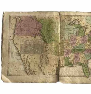 1837 antike 12 Karten handkoloriert Olney’s School Atlas USA & Welt - Bild 1 von 24