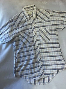 Buffalo Bill Vintage Size Large Plaid Snap Western Shirt Vintage Made In USA - Picture 1 of 8