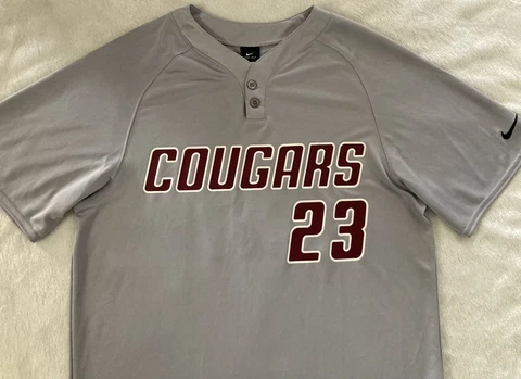 WASHINGTON STATE Cougars Baseball Jersey #23 Mens Adult L Nike Player Model Gray Cover
