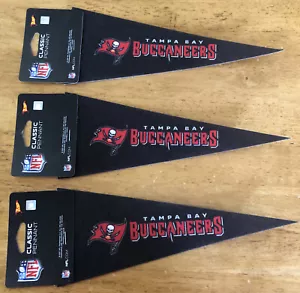 Tampa Bay Buccaneers NFL Mini Pennant 9"x4" Feltro Made in USA Banner Nero Bucs - Foto 1 di 3