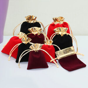 10PCS Velvet Jewelry Bag Drawstring Pouch Storage Gift Bags Wedding Party Favors
